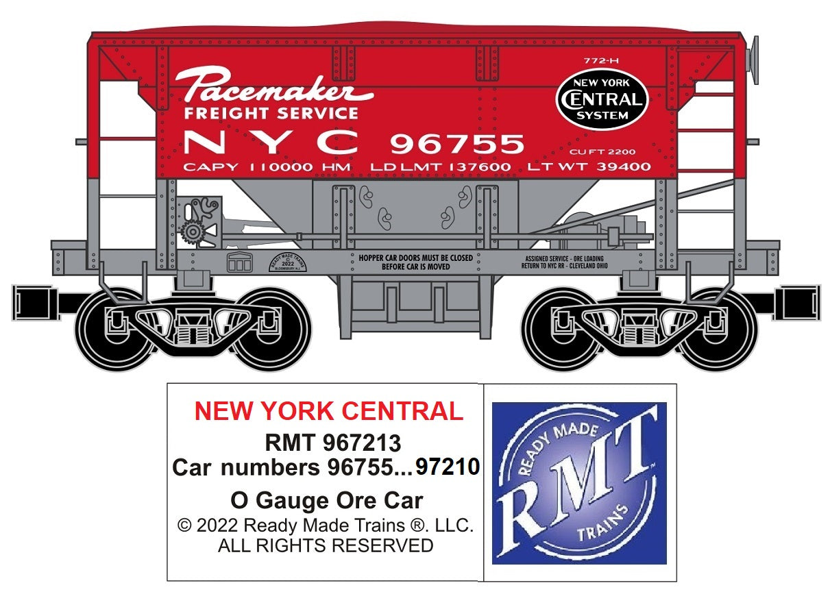 Ready Made Trains RMT-96721-2 - Ore Car "New York Central" (Pacemaker)