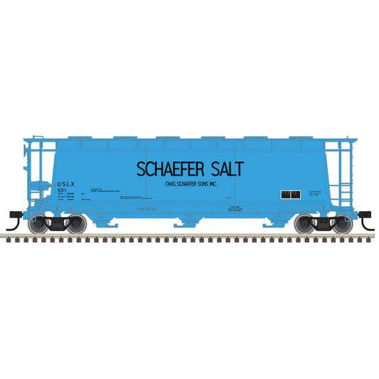 Atlas O 3003234 - Master - 3-Bay Cylindrical Hopper Car "Schaefer Salt"