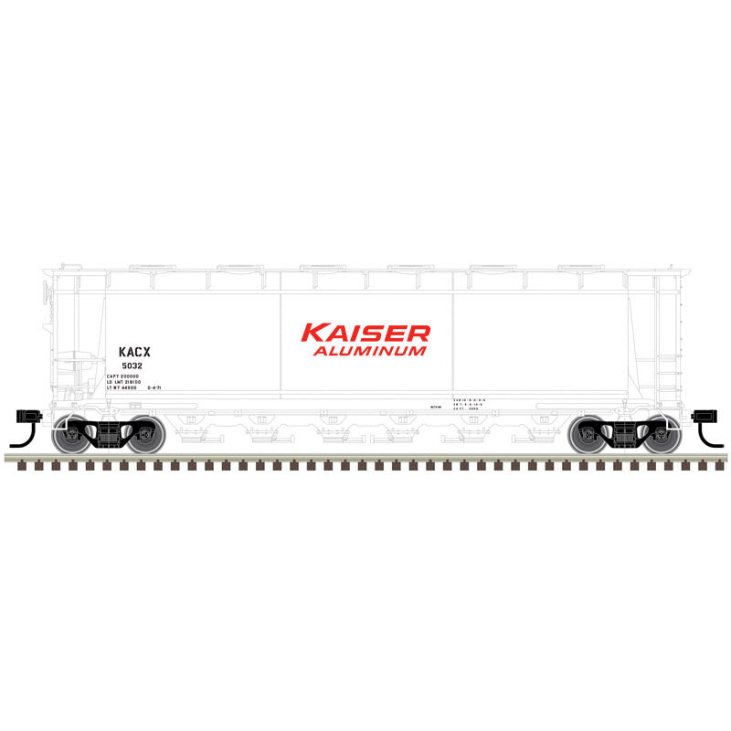 Atlas O 3004236 - Master - 6-Bay Cylindrical Hopper Car "Kaiser Aluminum" (2-Rail)