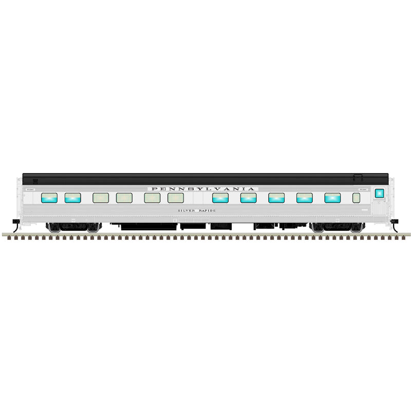 Atlas O 3003258 - Master - California Zephyr 10-6 Sleeper Car "Pennsylvania" #8449 Silver Rapids (Black Roof)