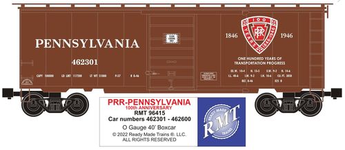 Ready Made Trains RMT-96415 - 40" PS-1 Box Car "Pennsylvania" (100th Anniversary)