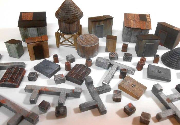 Downtown Deco HO 1072 - Rooftop Details Set (Unpainted Castings)