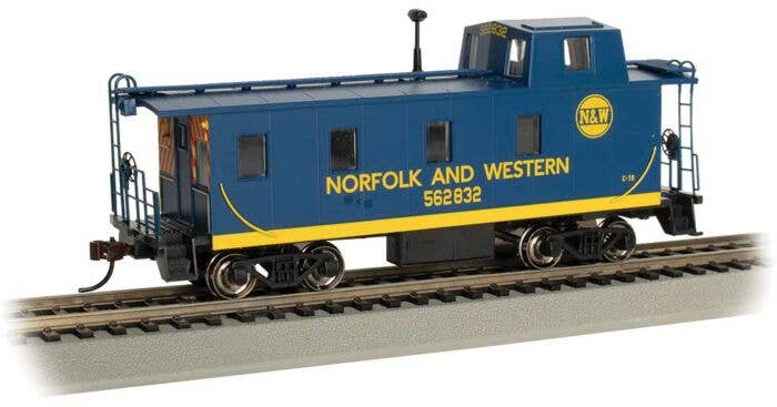 Bachmann HO 14003 - Slanted Offset Cupola Caboose "Norfolk & Western" #562832 (blue, yellow)