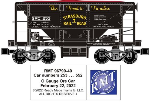 Ready Made Trains RMT-96799-40 - Ore Car "Strasburg"