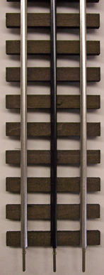 GarGraves 102 - Phantom - 37" Flexible Straight Track w/ Wood Ties - Stainless Outside Rails (Min. 5) - MrMuffin'sTrains