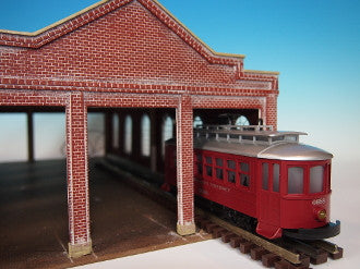 Korber Models #307 - O Scale - 3 Stall Trolley Barn Kit