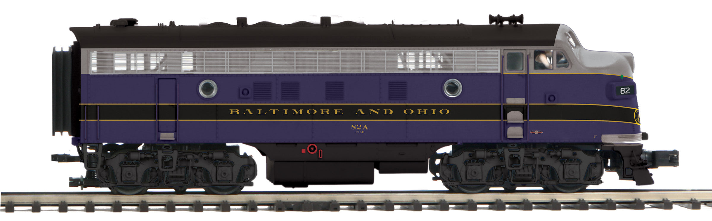 MTH 20-21582-1 - F-3 A Unit Diesel Engine "Baltimore & Ohio" #82A w/ PS3 (Hi-Rail Wheels)