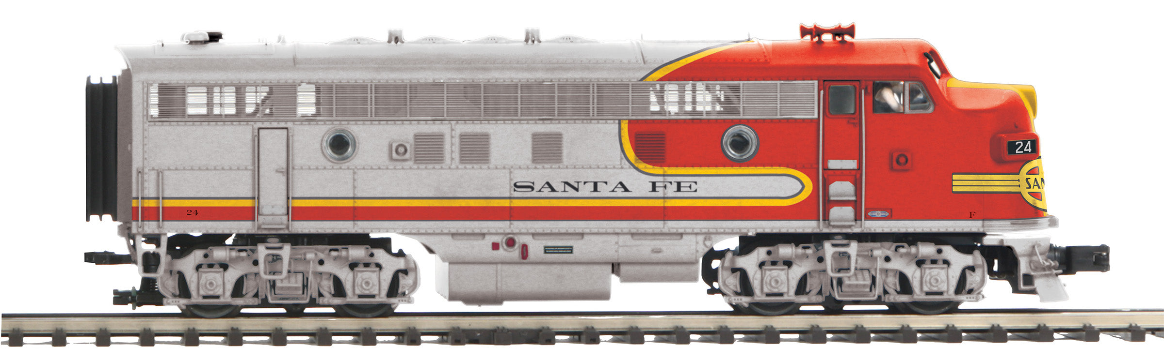 MTH 20-21587-1 - F-3 A Unit Diesel Engine "Santa Fe" #24 w/ PS3 (Hi-Rail Wheels)