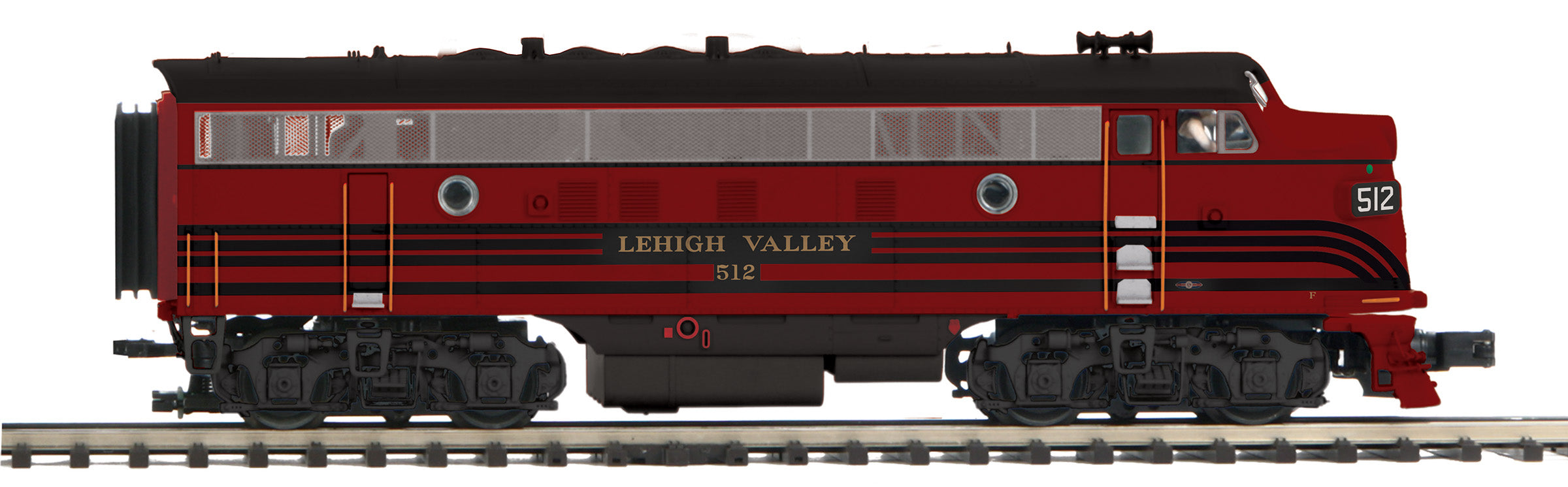 MTH 20-21595-1 - F-3 A Unit Diesel Engine "Lehigh Valley" #512 w/ PS3 (Hi-Rail Wheels) - Custom Run for MrMuffin'sTrains