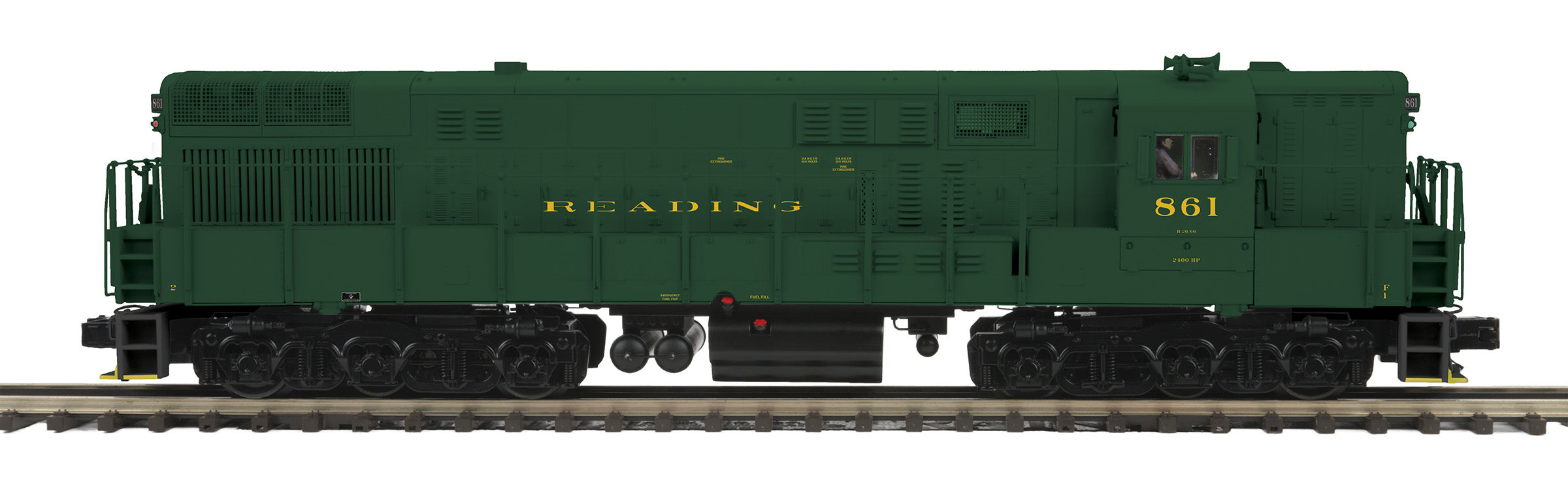 MTH 20-21652-1 - FM Train Master Diesel Engine "Reading" #861 w/ PS3 (Hi-Rail Wheels)