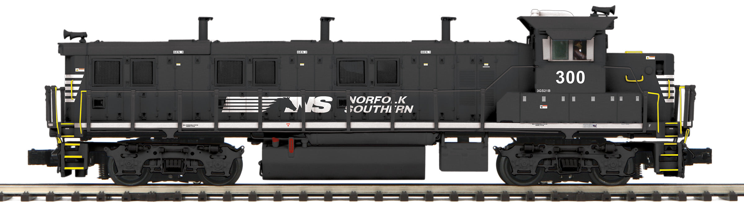 MTH 20-21662-1 - 3GS21B Genset Diesel Engine "Norfolk Southern" #300 w/ PS3 (Hi-Rail Wheels)