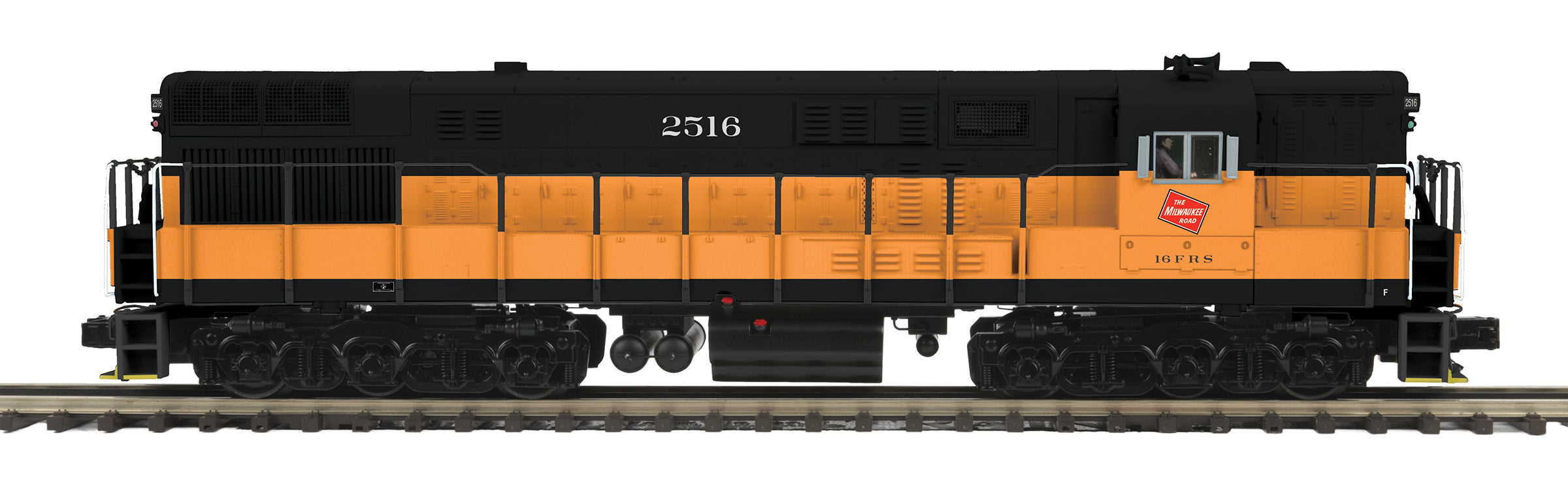 MTH 20-21691-1 - FM Train Master Diesel Engine "Milwaukee Road" #2516 w/ PS3 (Hi-Rail Wheels) - Custom Run for MrMuffin'sTrains