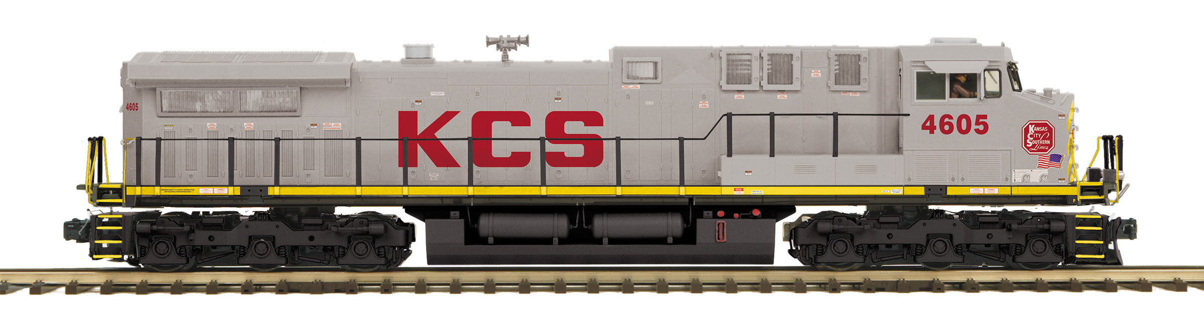 MTH 20-21738-1 - AC4400cw Diesel Engine "Kansas City Southern" #4605 w/ PS3 (Hi-Rail Wheels)