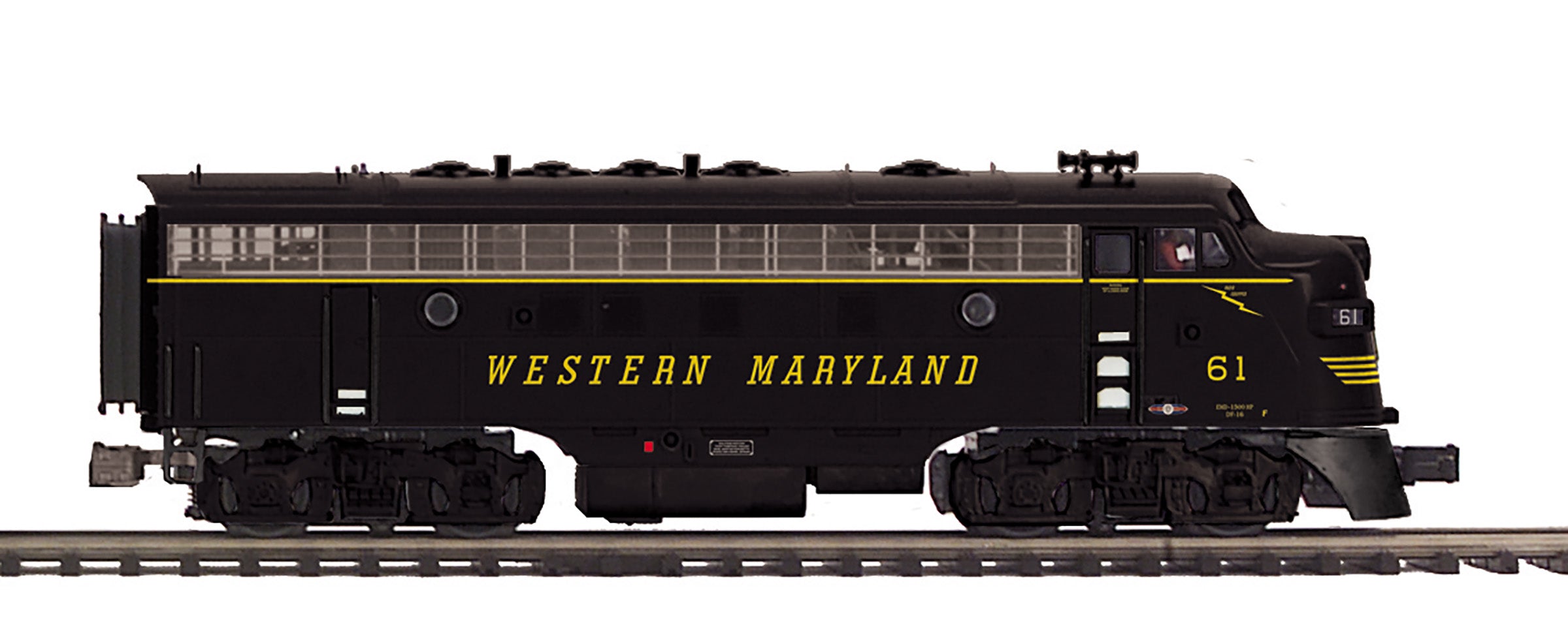 MTH 20-21803-1 - F-7 A Unit Diesel Engine "Western Maryland" #61 w/ PS3 (Hi-Rail Wheels)