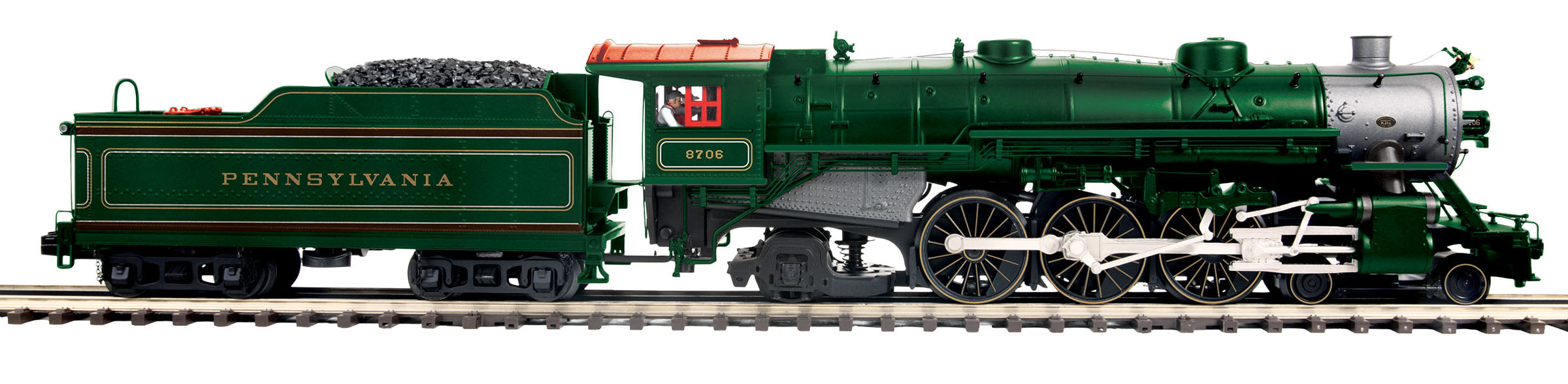 MTH 20-3818-1 - 4-6-2 USRA Pacific Steam Engine "Pennsylvania" #8706 w/ PS3 (Brunswick Green w/Gold Striped Drivers)