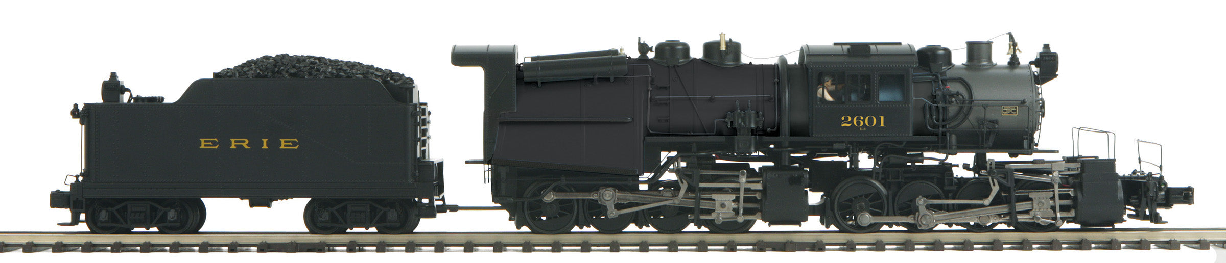 MTH 20-3853-1 - 0-8-8-0 Steam Engine "Erie" #2601 w/ PS3 (Black)