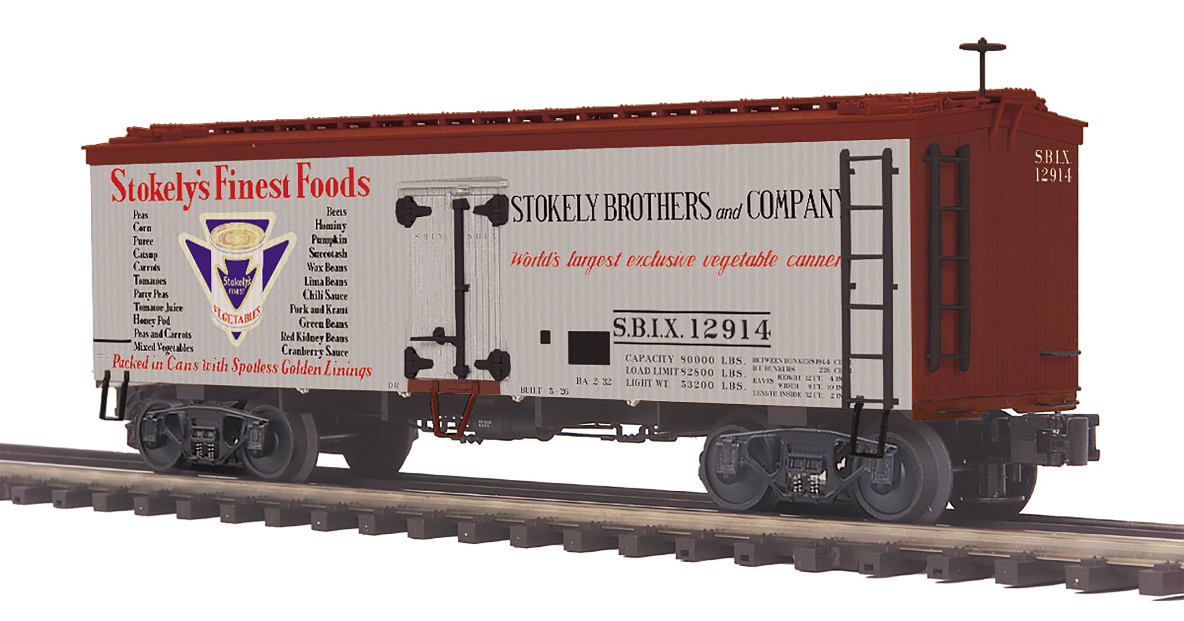 MTH 20-94630 - 36’ Woodsided Reefer Car "Stokely Brothers & Co." #12914 - Custom Run for MrMuffin'sTrains