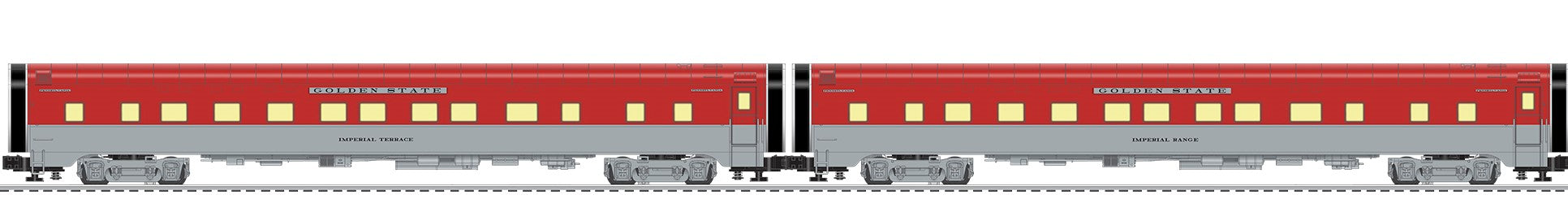 Lionel 2027590 - 21" Passenger Car Set "Pennsylvania" Golden State (2-Car)
