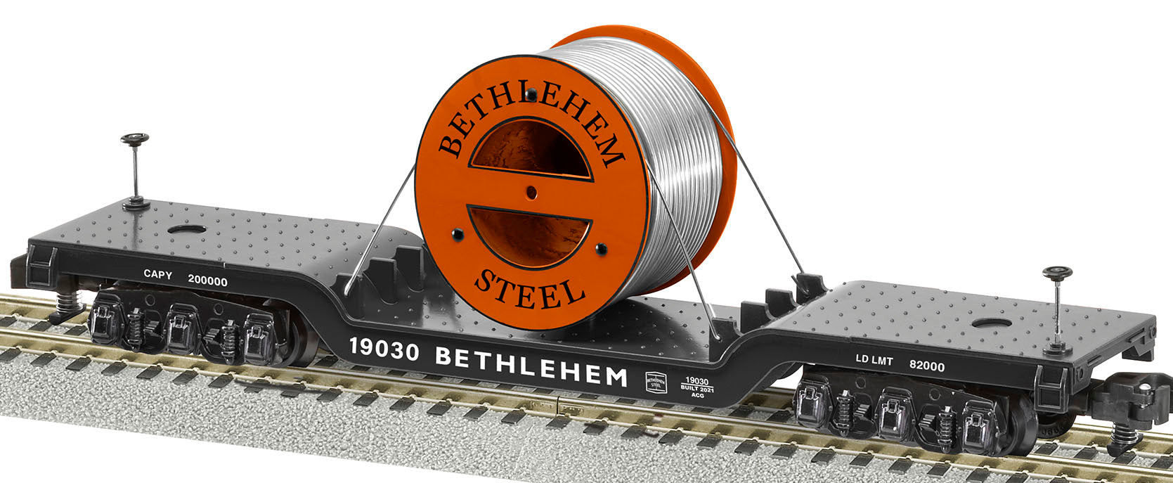 Lionel A/F 2119030 - Depressed Center Flatcar "Bethlehem Steel" w/ Cable