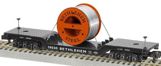 Lionel A/F 2119030 - Depressed Center Flatcar "Bethlehem Steel" w/ Cable - MrMuffin'sTrains