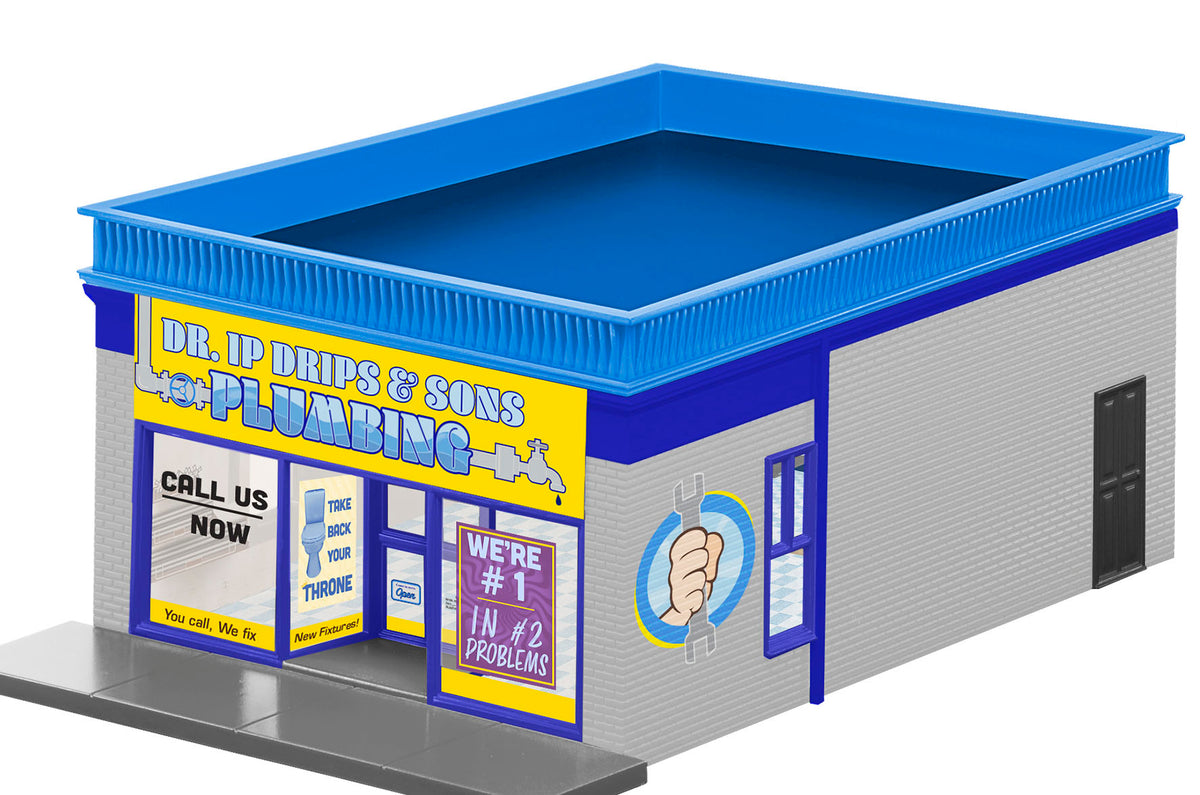Lionel 2129140 - Building Store "Dr. IP Drips & Sons Plumbing" - MrMuffin'sTrains