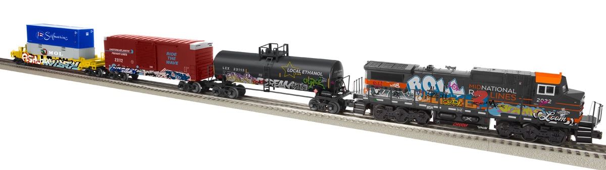Lionel 2223110 - LionChief Freight Set "MidNational Rail Lines" w/ Bluetooth 5.0 (Graffiti)