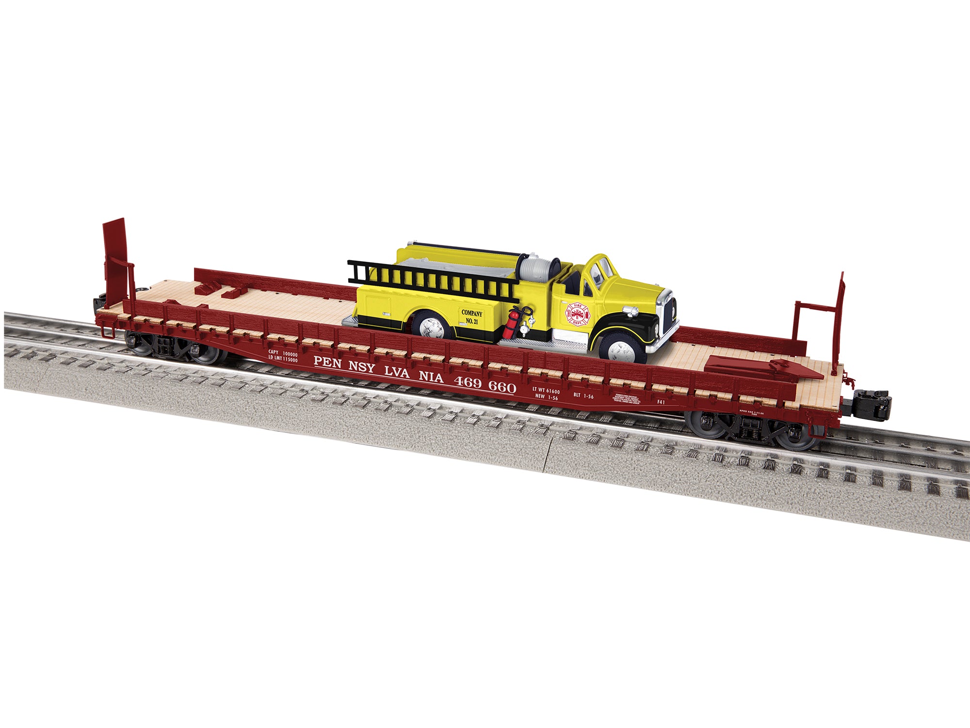 Lionel 2226300 - Flatcar "Pennsylvania" w/ Firetruck #469660