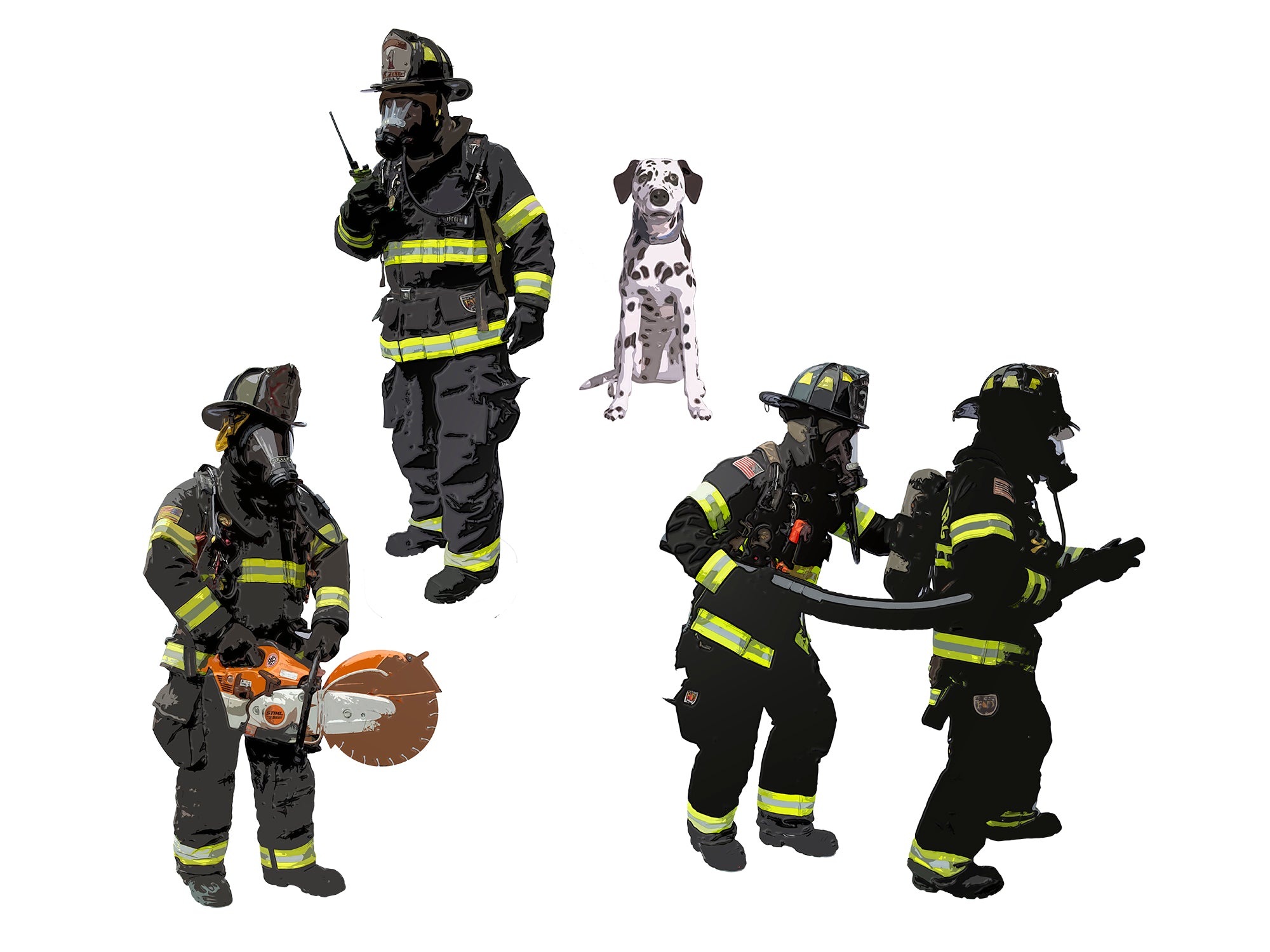 Lionel 2230180 - Firefighter Figures and Dog (4-Pack)