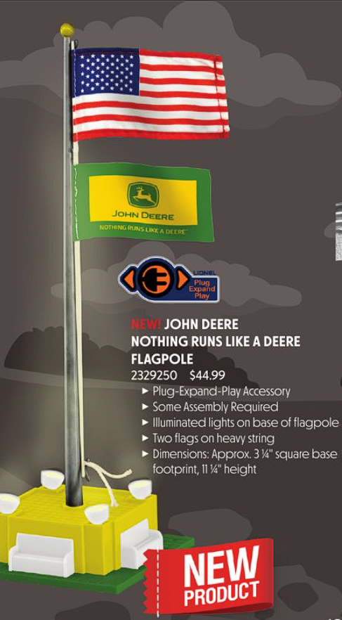 Lionel 2329250 - John Deere Flagpole "Nothing Runs Like A Deer"