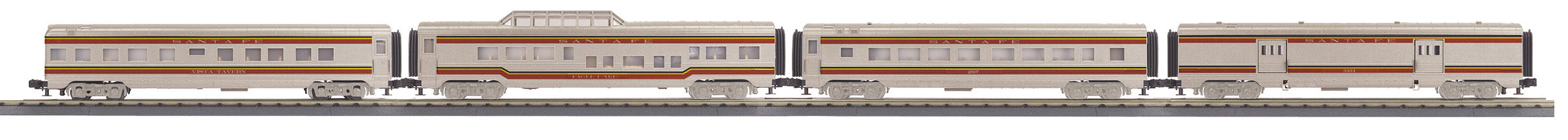 MTH 30-68240 - 60’ Streamlined Passenger Set "Santa Fe" War Bonnet (4-Car)