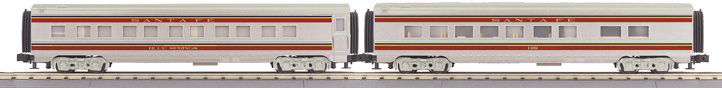 MTH 30-68241 - 60’ Streamlined Sleeper/Diner Cars "Santa Fe" War Bonnet (2-Car)