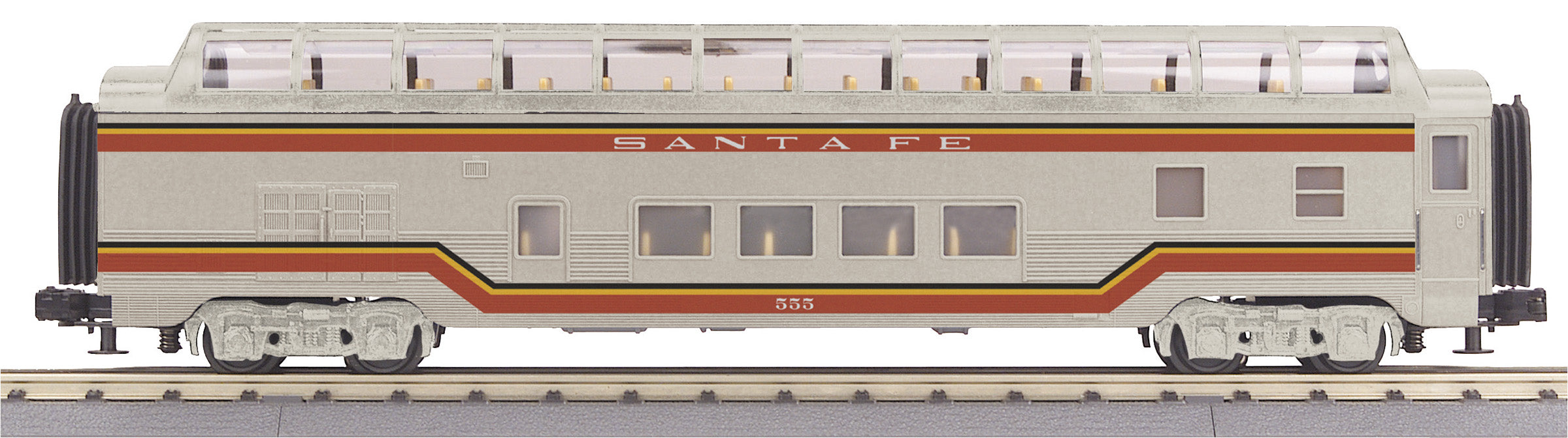 MTH 30-68243 - 60’ Streamlined Full-Length Vista Dome Car "Santa Fe" War Bonnet
