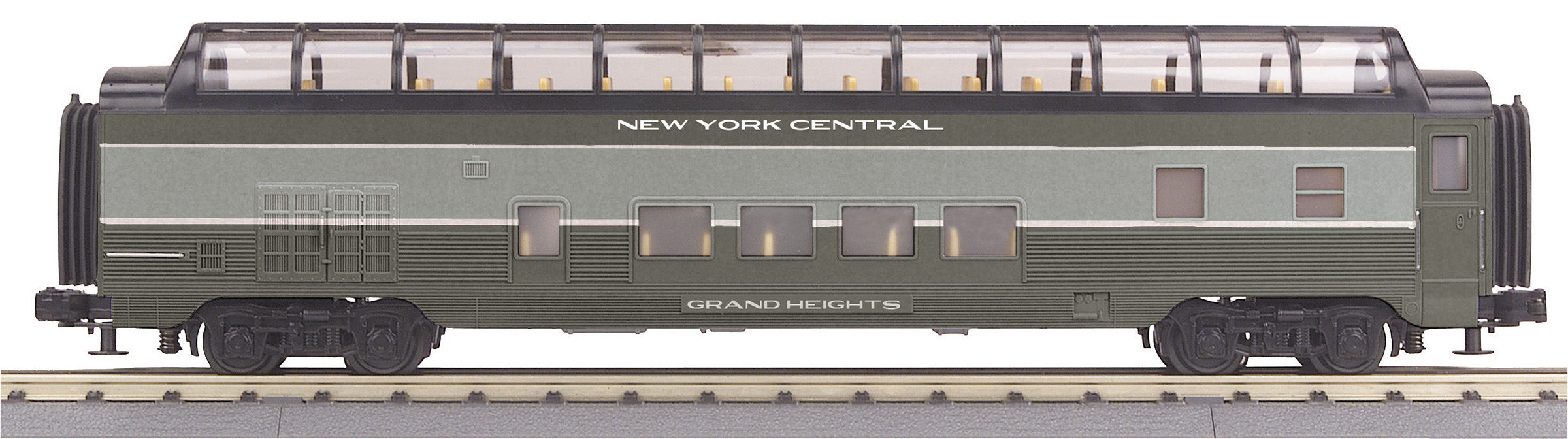 MTH 30-68247 - 60’ Streamlined Full-Length Vista Dome Car "New York Central" Lightening Stripe