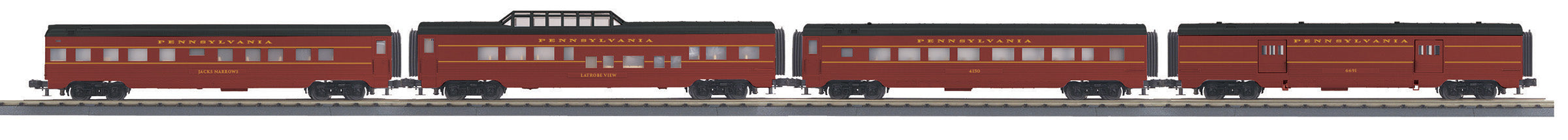 MTH 30-68252 - 60’ Streamlined Passenger Set "Pennsylvania" (4-Car)