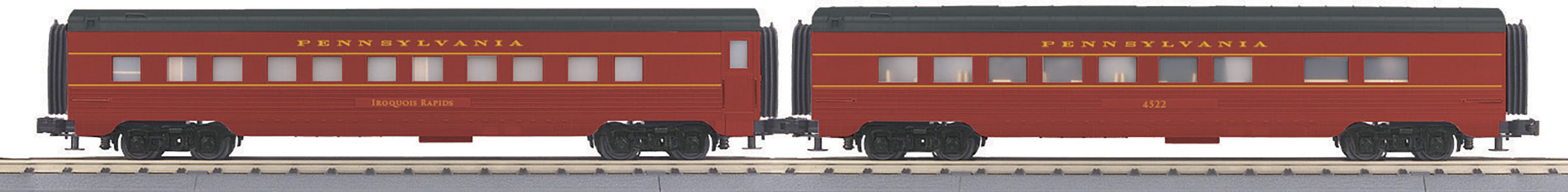 MTH 30-68253 - 60’ Streamlined Sleeper/Diner Cars "Pennsylvania" (2-Car)
