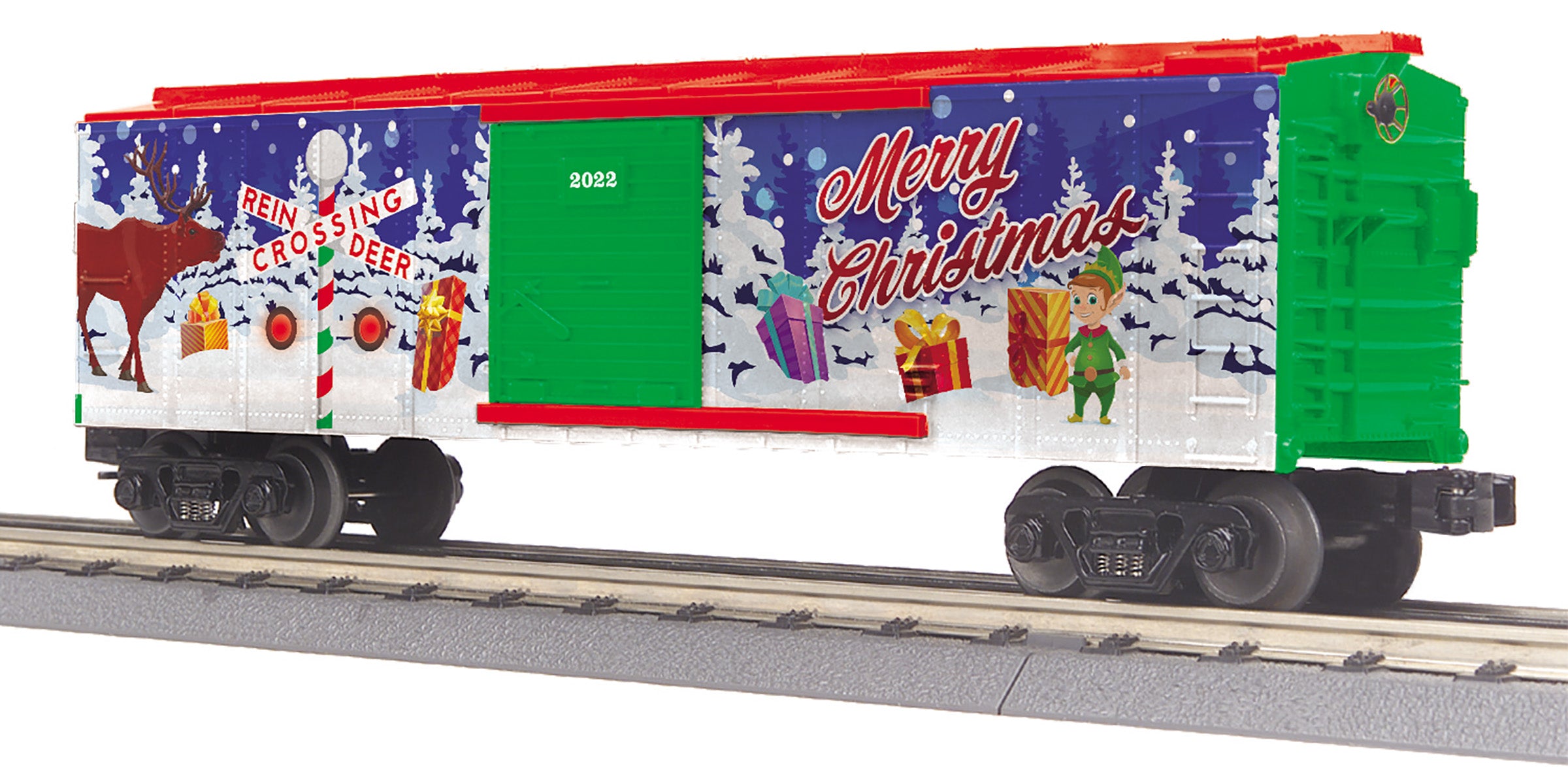 MTH 30-71112 - Box Car "Christmas" #2022 w/ Blinking LEDs