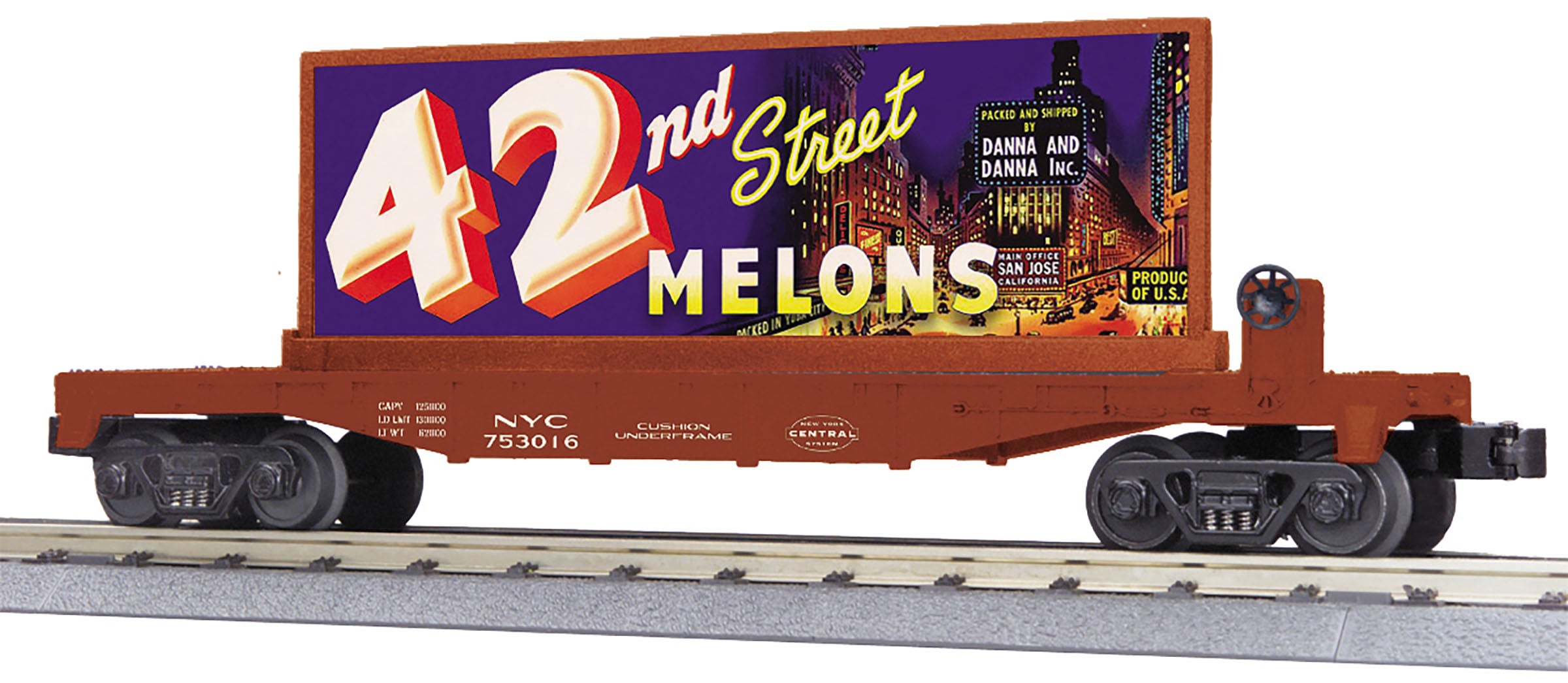 MTH 30-76859 - Flat Car "New York Central" #753016 w/ Billboard (42nd Street Mellons)