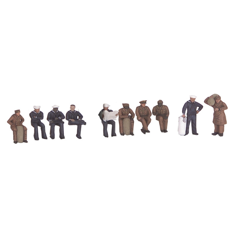 Atlas O 3009953 - Heavyweight U.S. Army/Navy Passenger Figure Set #4 (10-Pack) - MrMuffin'sTrains