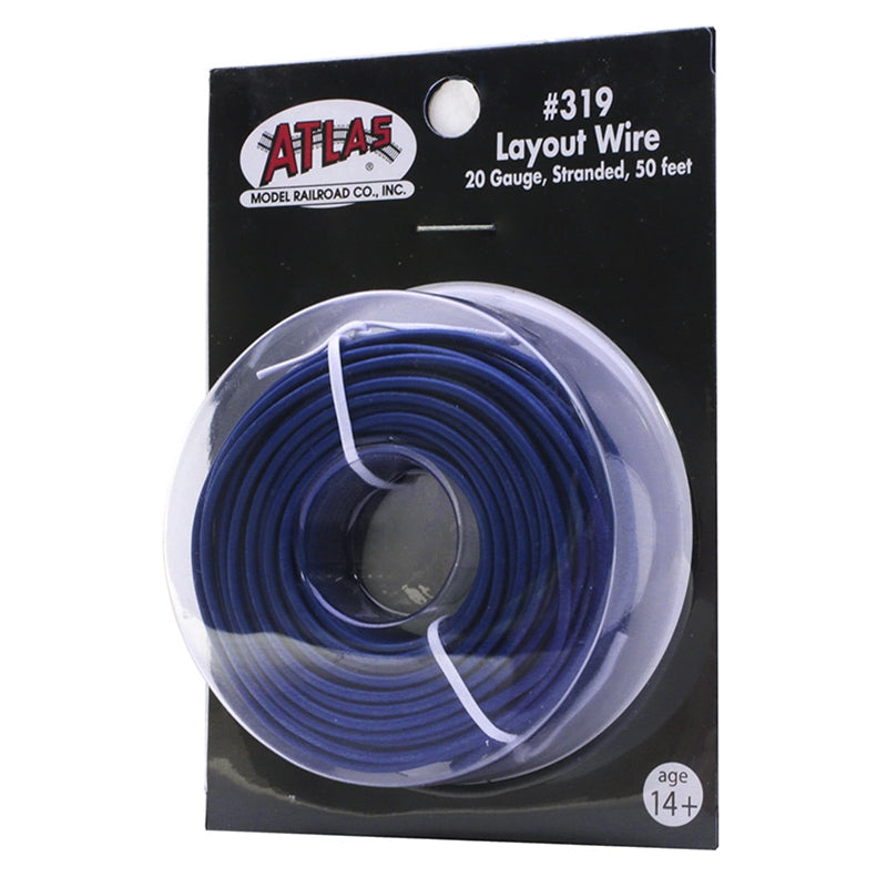 Atlas O 0319 - Layout Wire - 20 Gauge Stranded 50' (Blue)