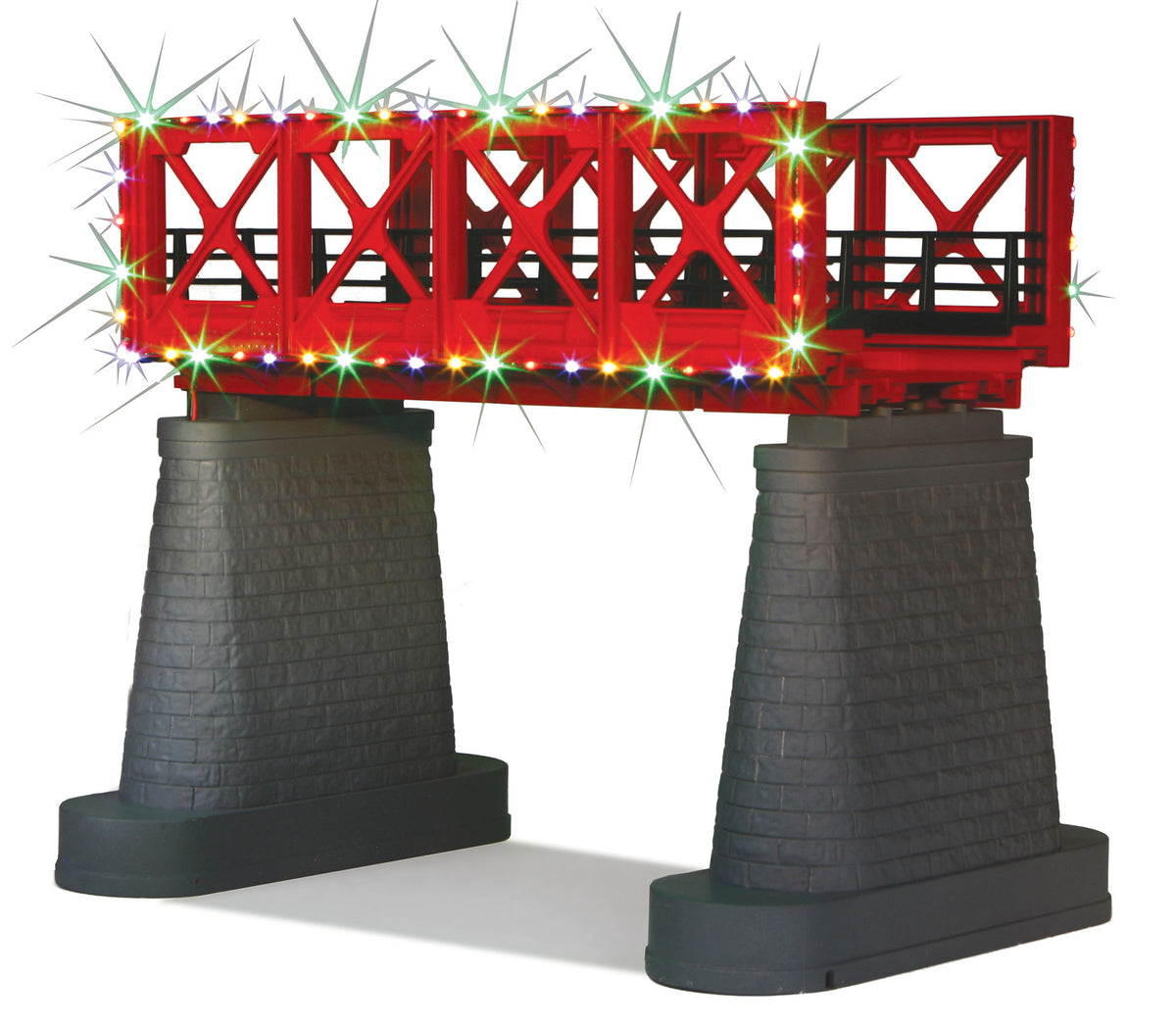 MTH 40-1116 - Bridge Girder w/ Operating Christmas Lights (Red) - MrMuffin'sTrains