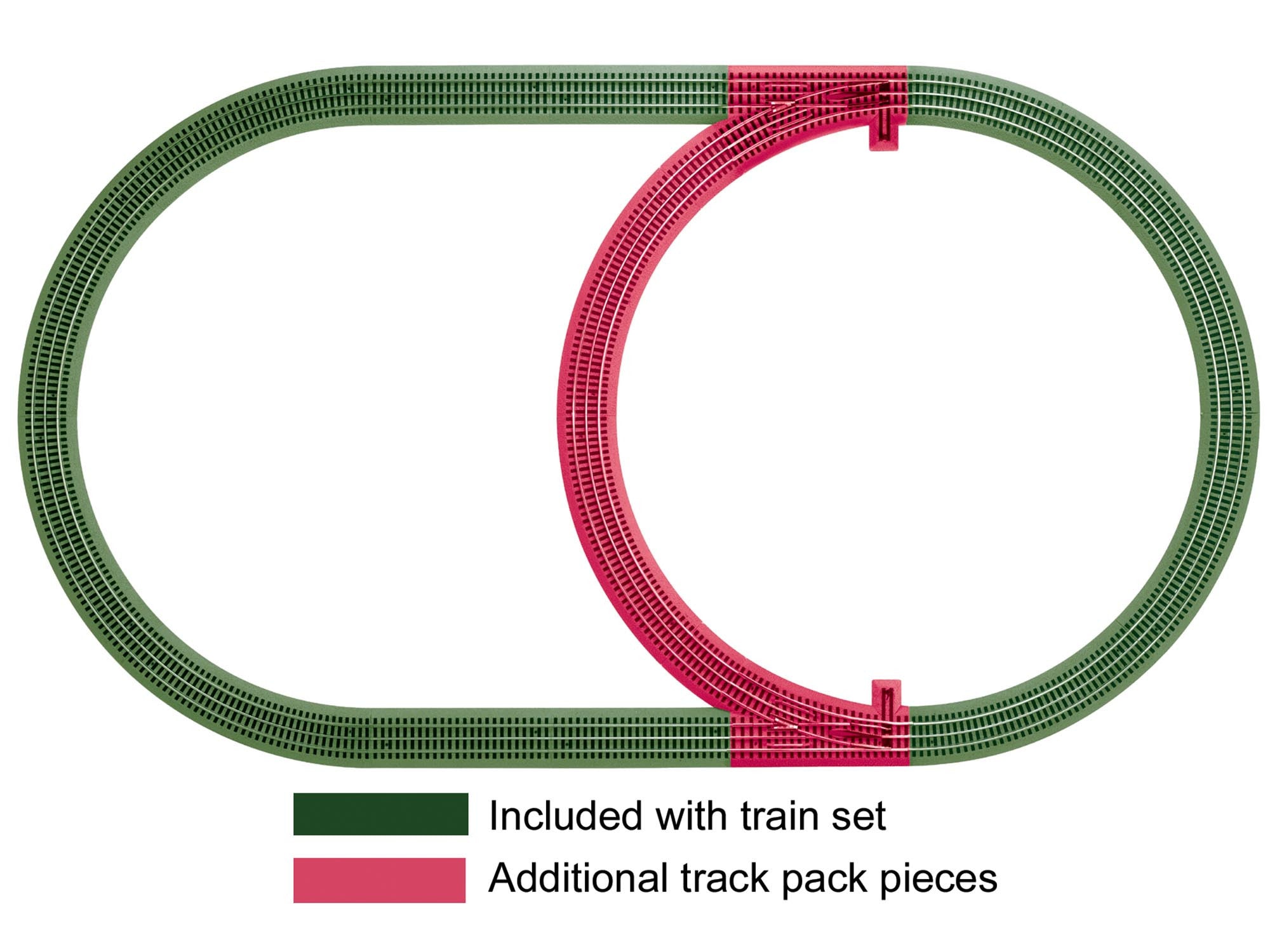 Lionel 6-12028 - FasTrack - Inner Passing Loop Add-on Track Pack