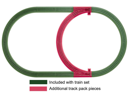 Lionel 6-12028 - FasTrack - Inner Passing Loop Track Set (Add-on) - MrMuffin'sTrains