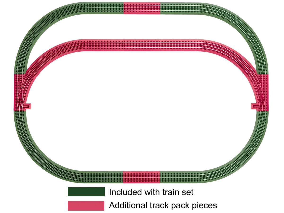 Lionel 6-12031 - FasTrack - Outer Passing Loop Track Set (Add-On) - MrMuffin'sTrains
