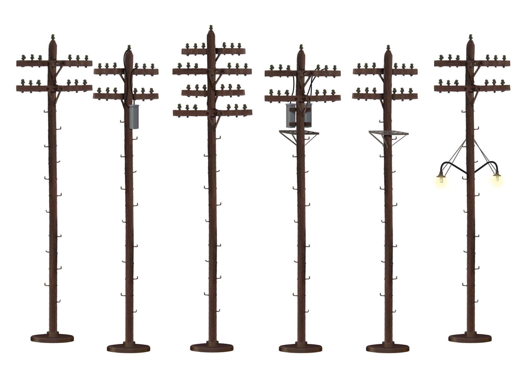 Lionel 6-37939 - Telephone Poles (Assorted) 6-Pack