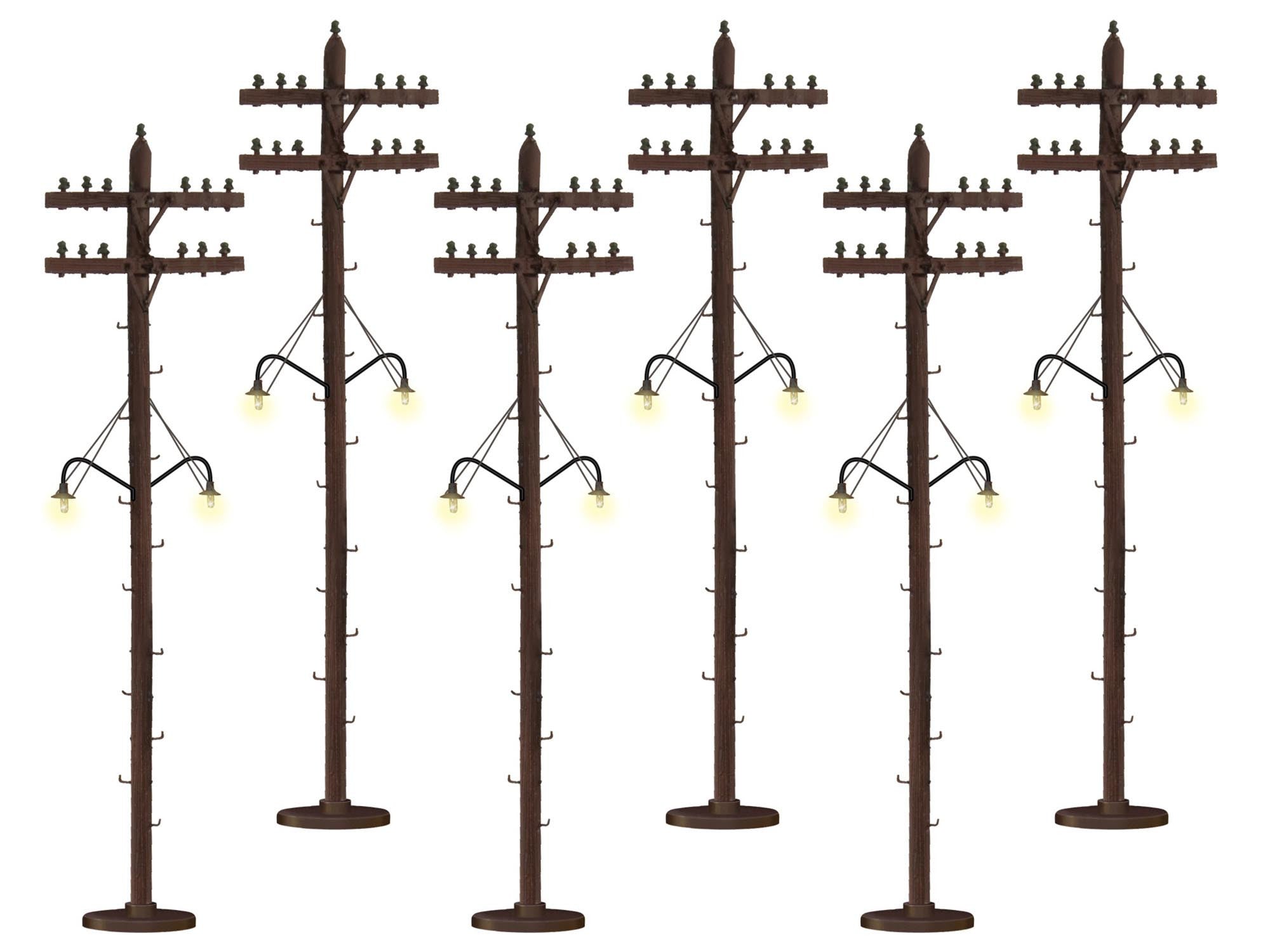 Lionel 6-37995 - Telephone Poles (Lighted) 6-Pack