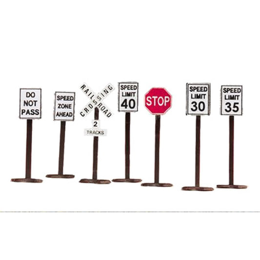 Atlas O 66913 - Road Sign Set (7-Pack) - MrMuffin'sTrains