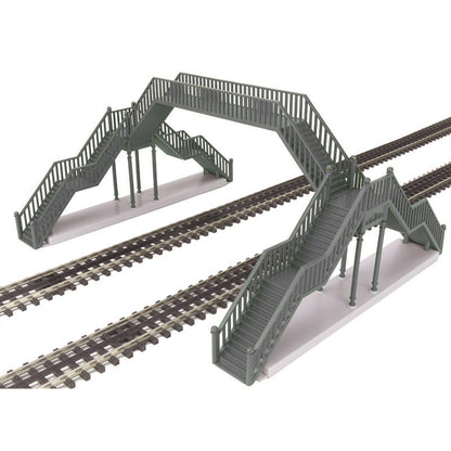 Atlas O 66918-3 - Double Track Pedestrian Crosswalk (Silver) - MrMuffin'sTrains