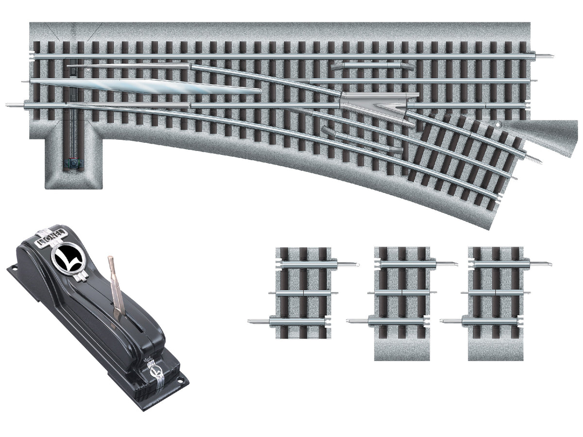 Lionel 6-81950 - FasTrack - O-60 Remote/Command Control Switch (Right) - MrMuffin'sTrains