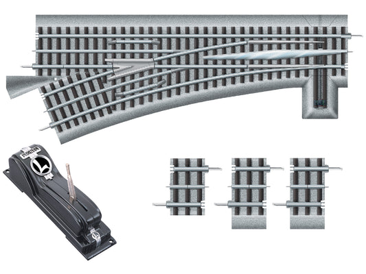 Lionel 6-81952 - FasTrack - O-72 Remote/Command Control Switch (Right) - MrMuffin'sTrains