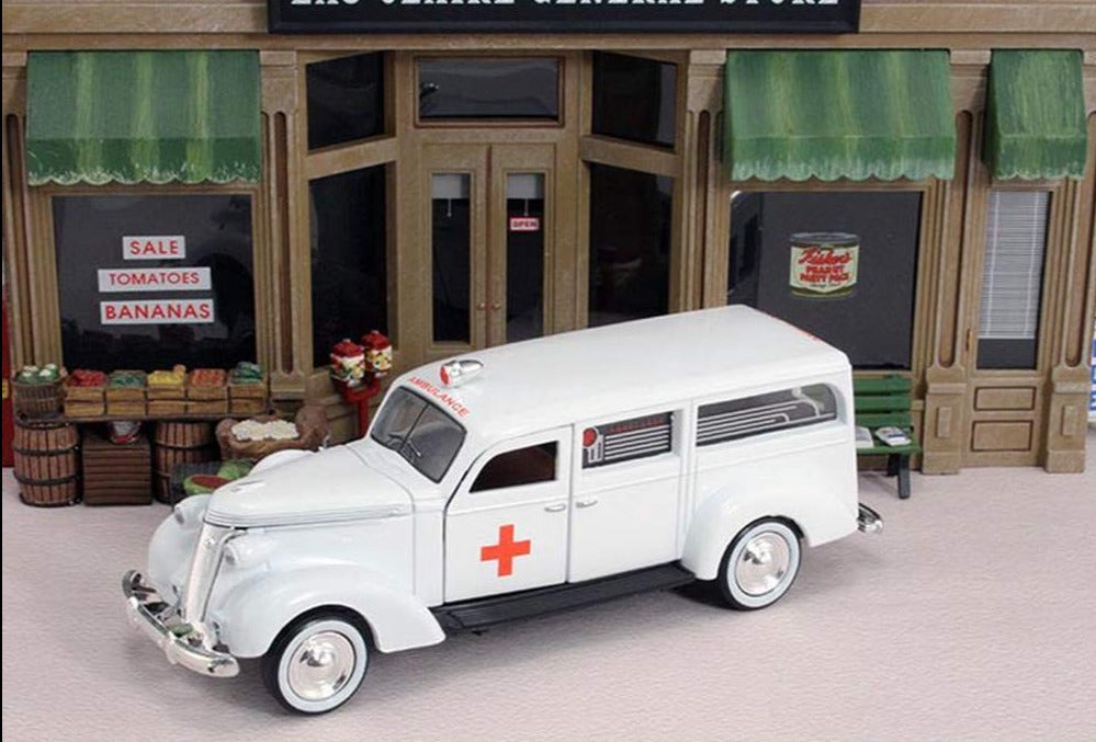 American Heritage Models 70427 - 1937 Studebaker Ambulance (White) 1/43 Diecast Car - MrMuffin'sTrains